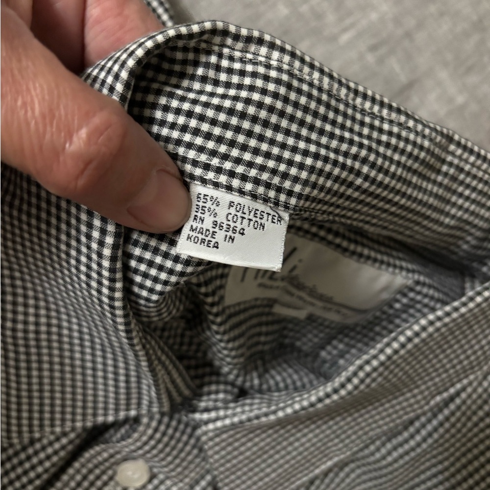 Vintage Millie Deaings Halloween Black and White Checkered Shirt - Picture 6 of 13